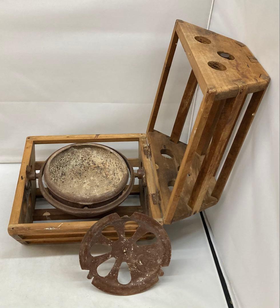 B315s 六角形回転安全炬燵 大正昭和レトロ アンティック 中金具は鉄製