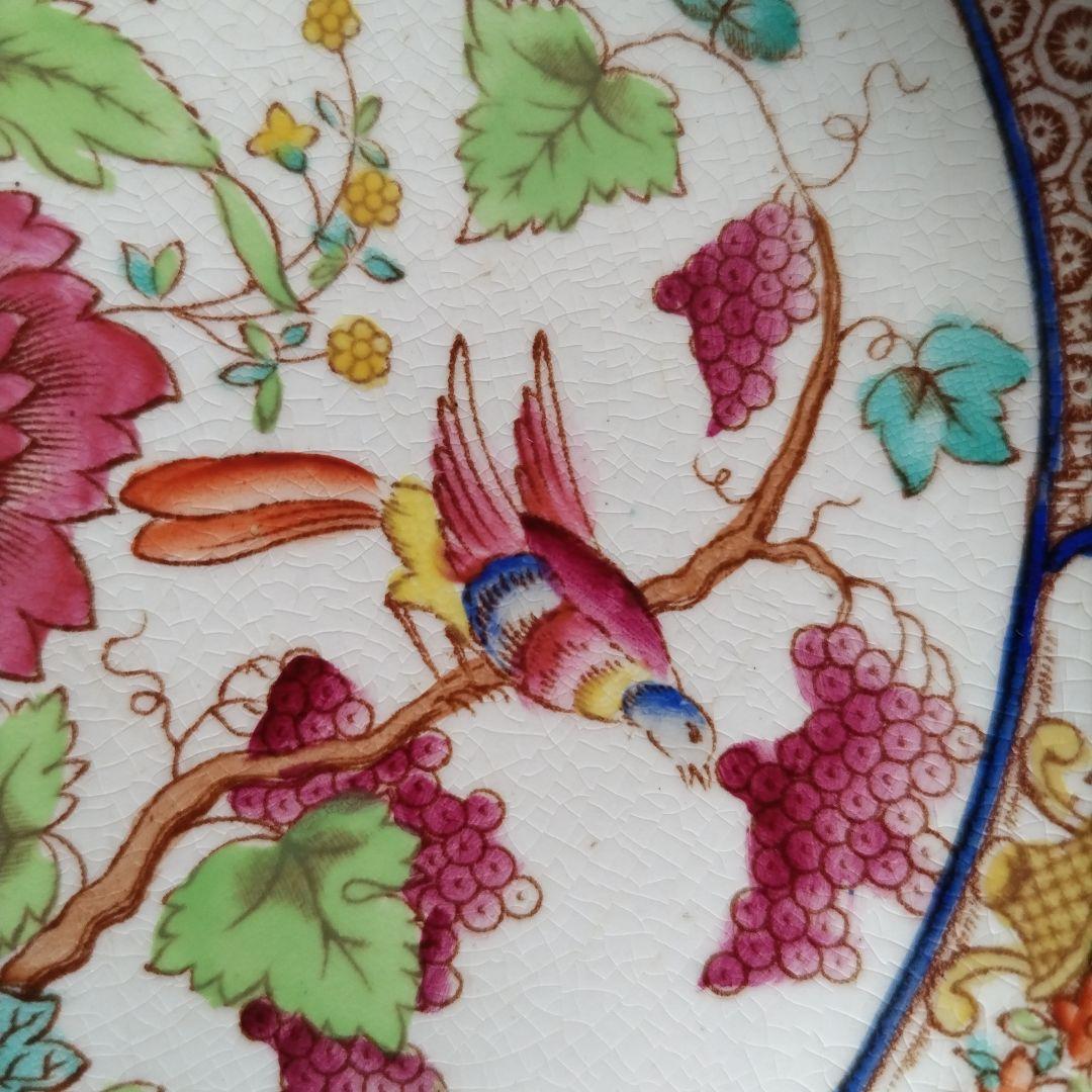 美品】1900年代初期 スポード コープランド アジアンフラワー スープ皿