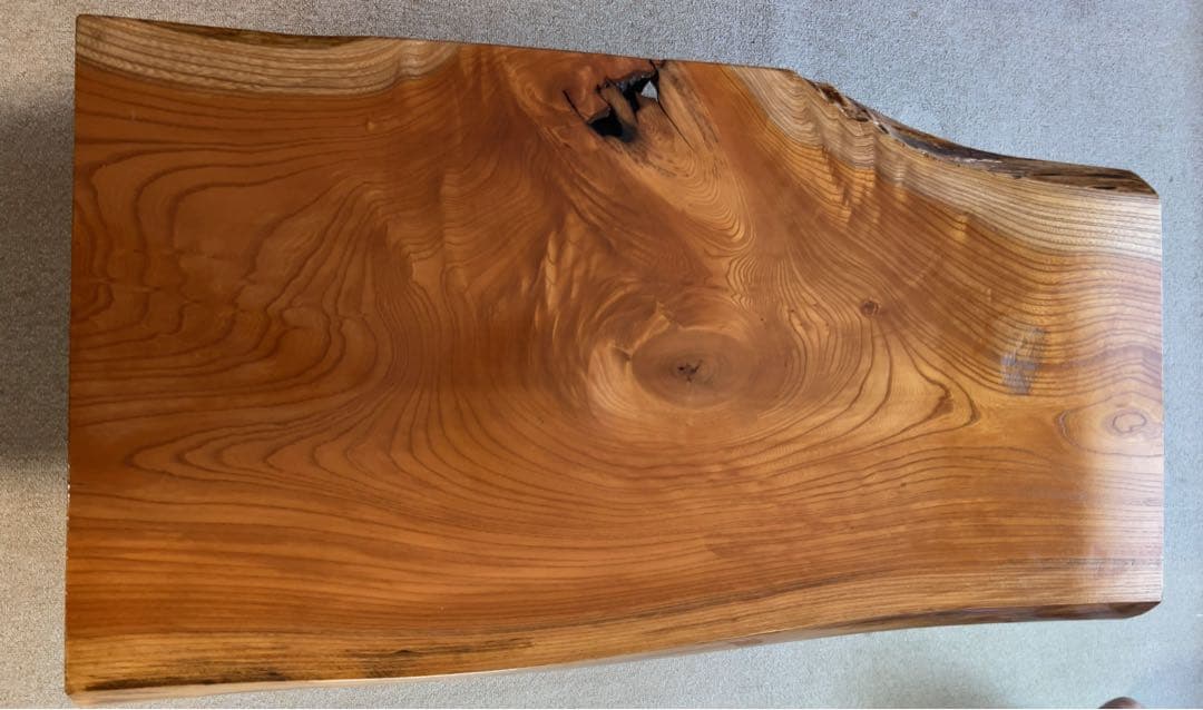 【しお様限定】一枚板けやき総欅造 ローテーブル座敷机昭和後期106✖︎63