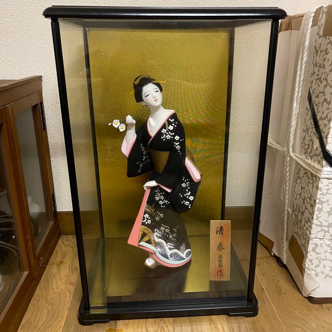 博多人形　清春　海　波　桜