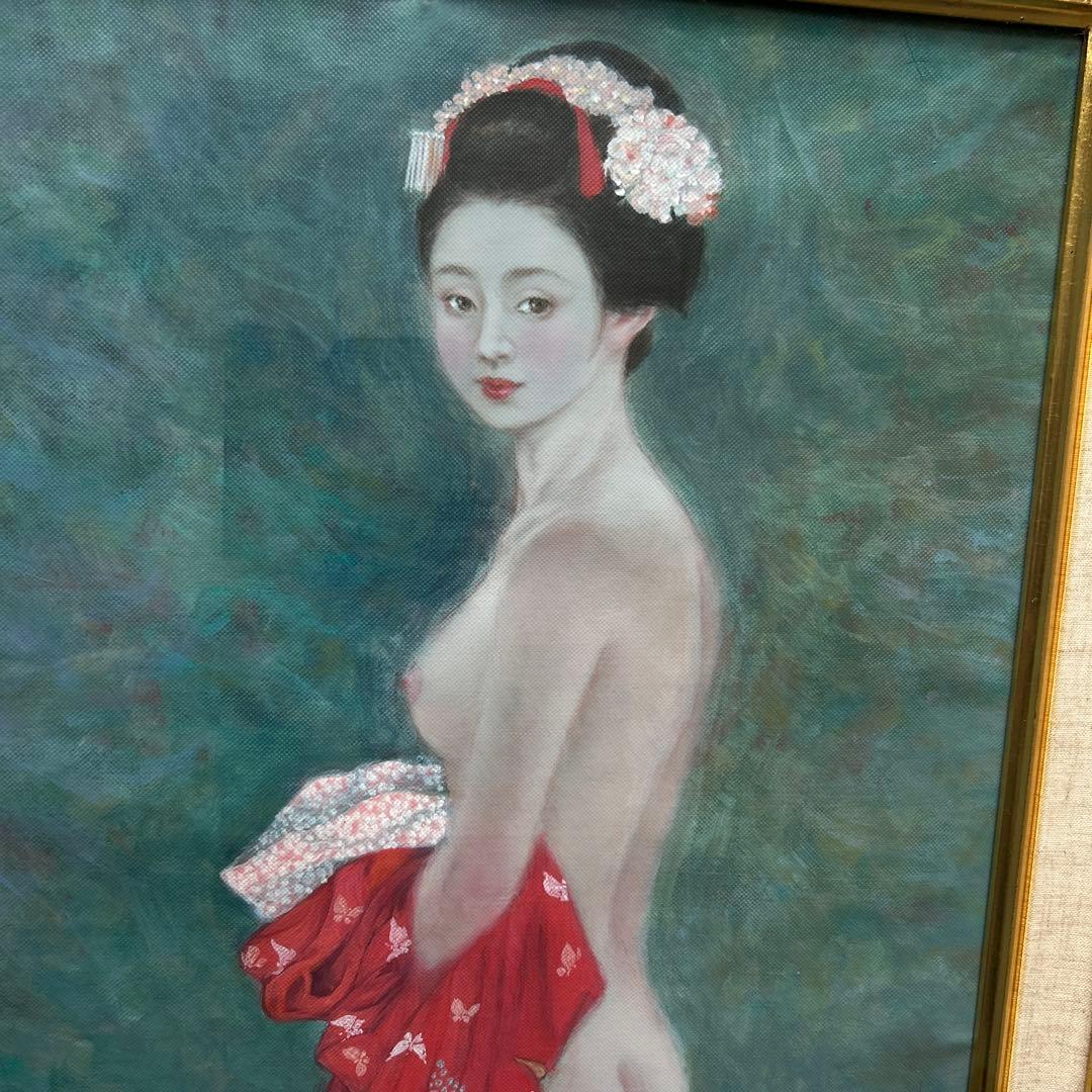 絵画　油彩画　舞妓裸婦、岩田浩昌、「ゆらぐ」