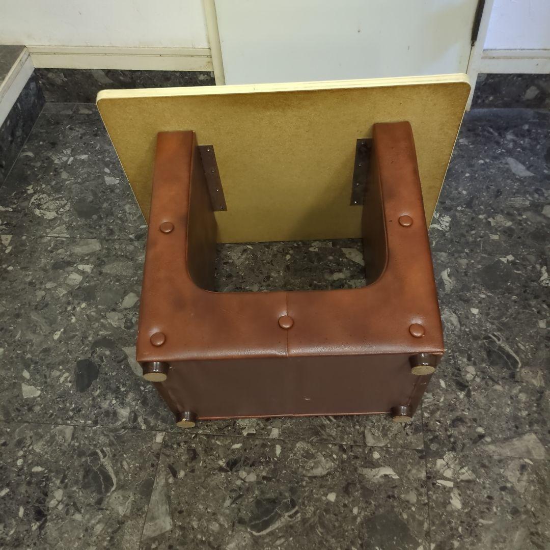 昭和レトロポップテーブル　ローテーブル　スペースエイジ　大理石柄テーブル