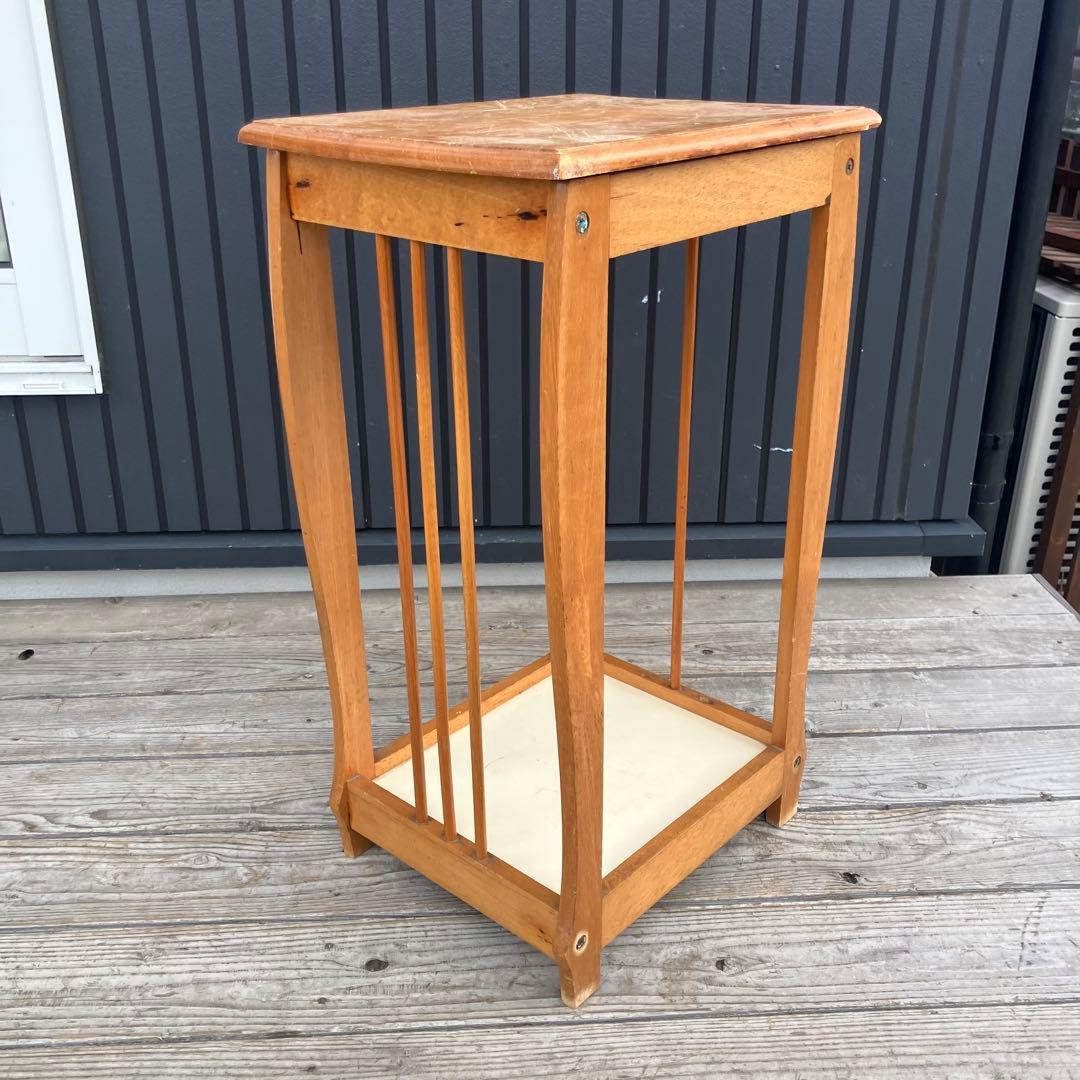 昭和レトロ 木製コンソールテーブル コールキャビネット 電話台 飾り棚 花台