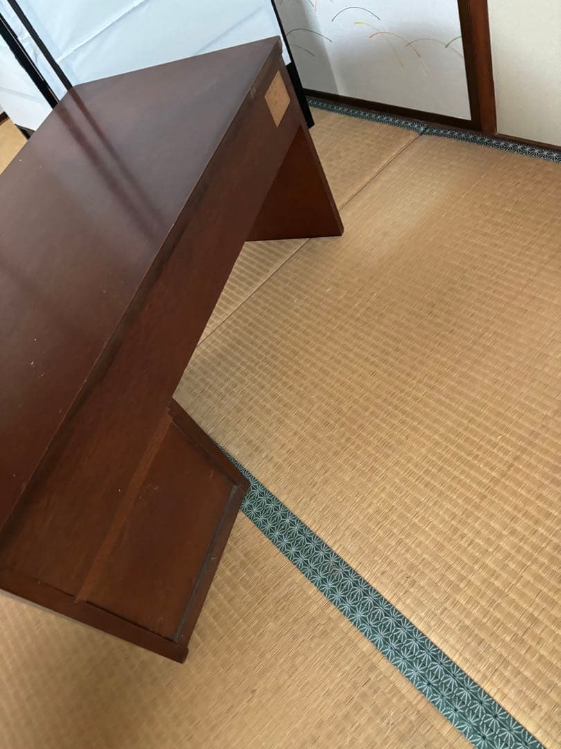 文机 座机 デスク 勉強机 書斎 書斎机 アンティーク 昭和レトロ 桜　民芸調
