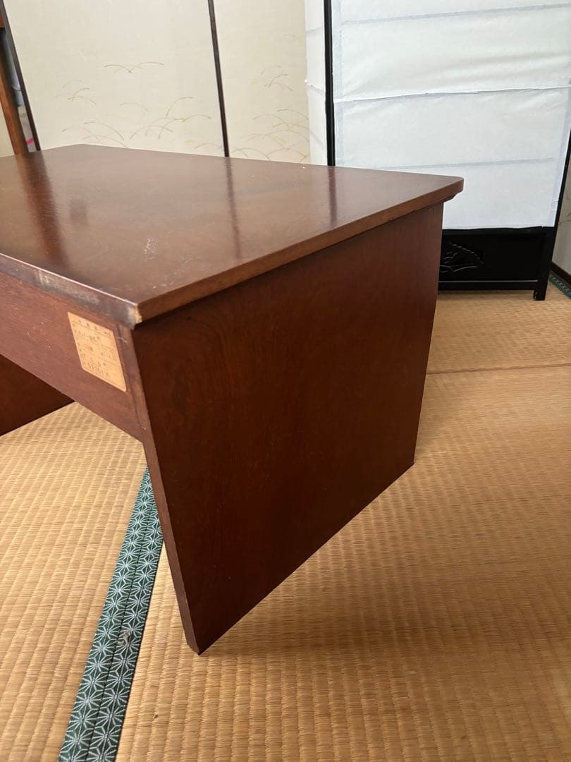 文机 座机 デスク 勉強机 書斎 書斎机 アンティーク 昭和レトロ 桜　民芸調