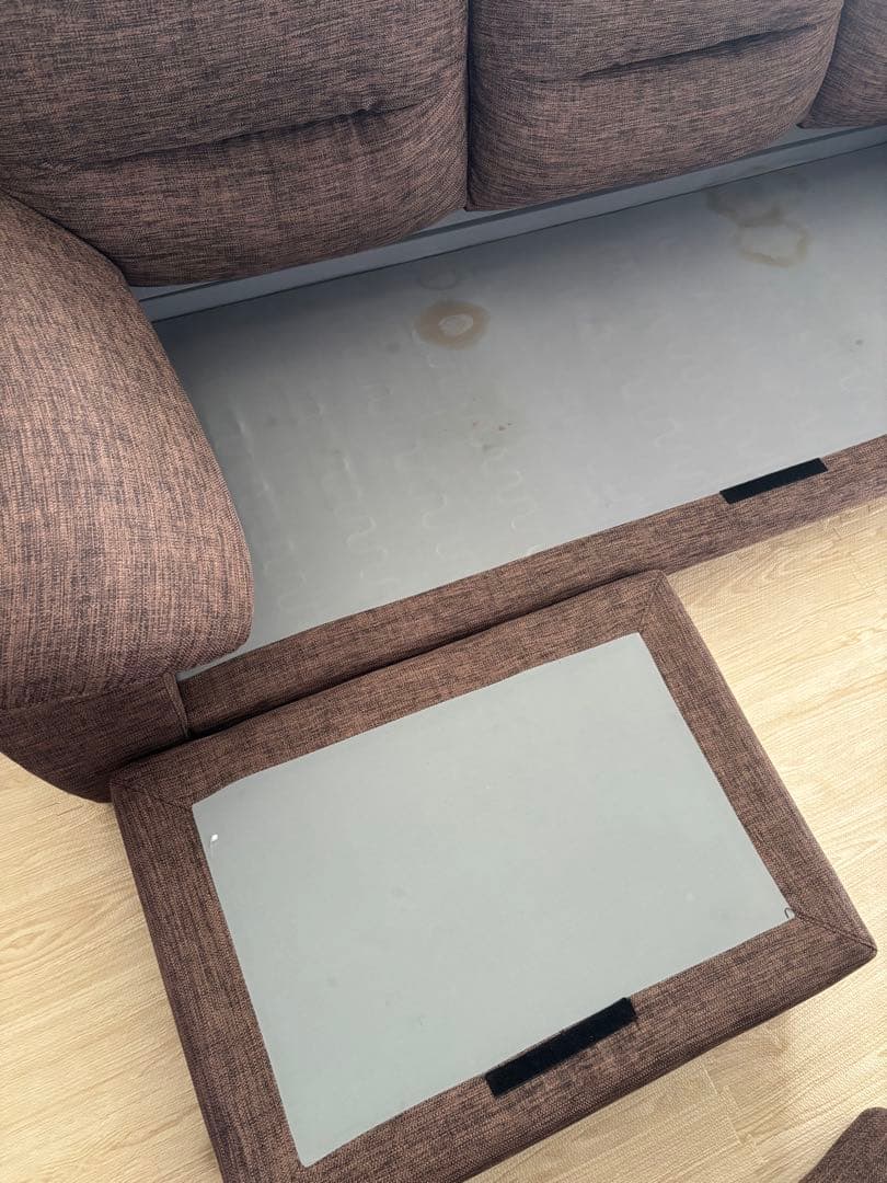 ブラウン 3人掛けカウチソファ