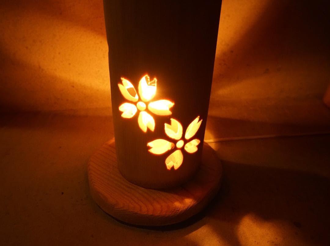 ◆全面彫◆竹灯り・竹あかり・竹灯籠　 ～～ 癒しの灯り ★秋華★～～