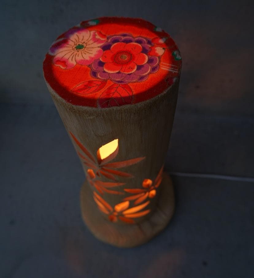 ◆全面彫◆竹灯り・竹あかり・竹灯籠　 ～～ 癒しの灯り ★秋華★～～