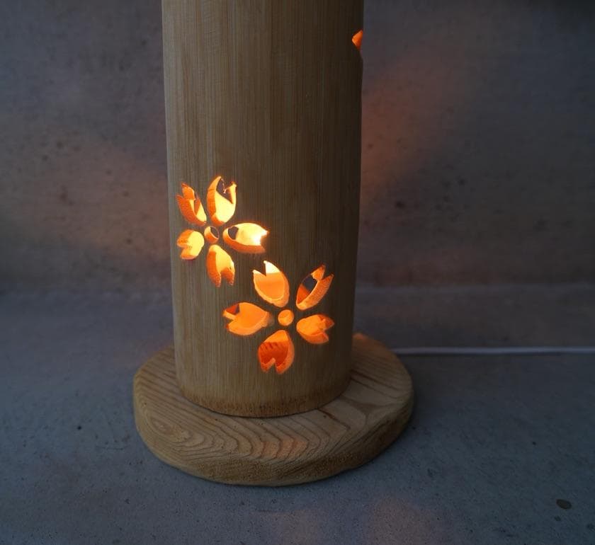 ◆全面彫◆竹灯り・竹あかり・竹灯籠　 ～～ 癒しの灯り ★秋華★～～