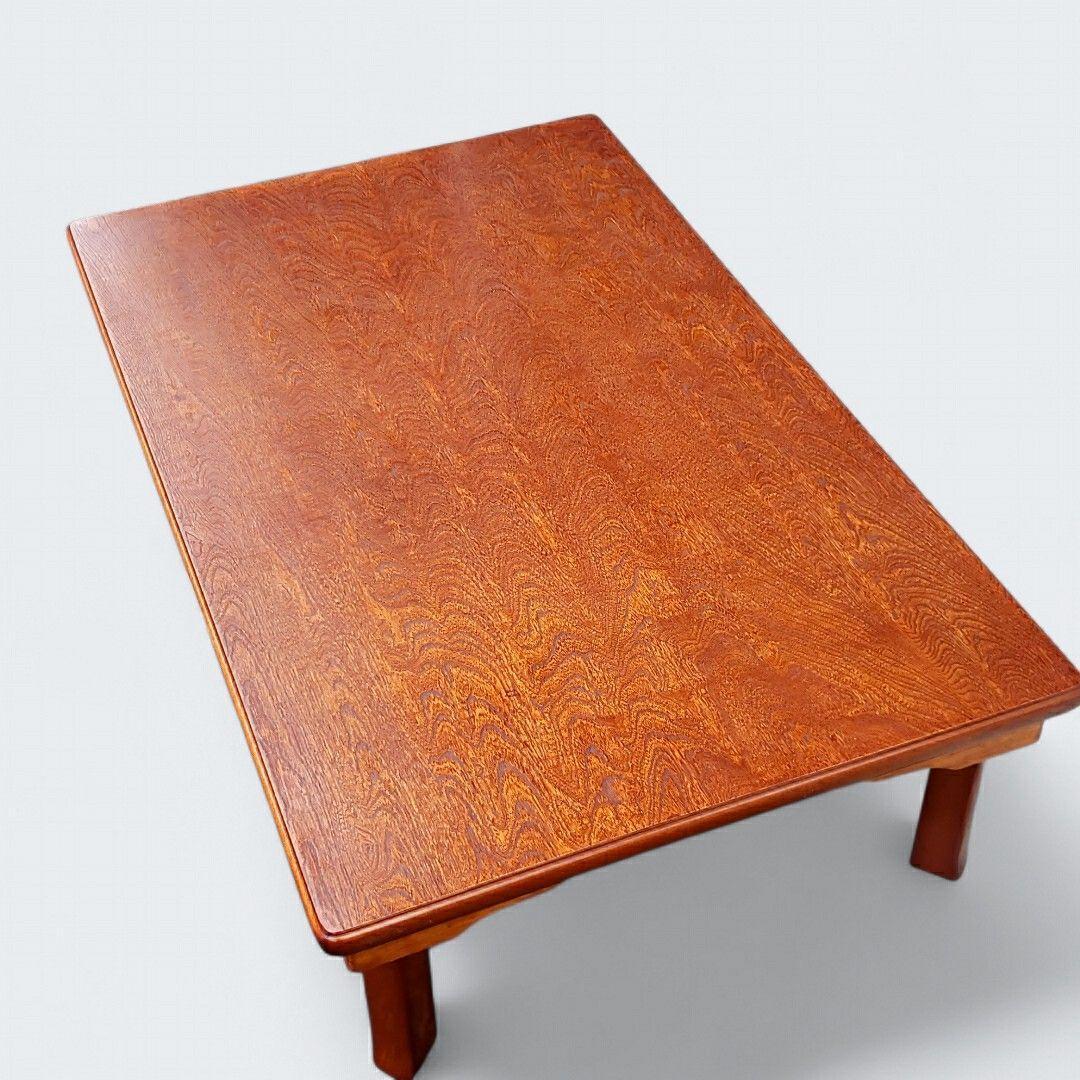 引き取り限定 座卓 ちゃぶ台 ローテーブル 折りたたみ式 幅120cm 木目