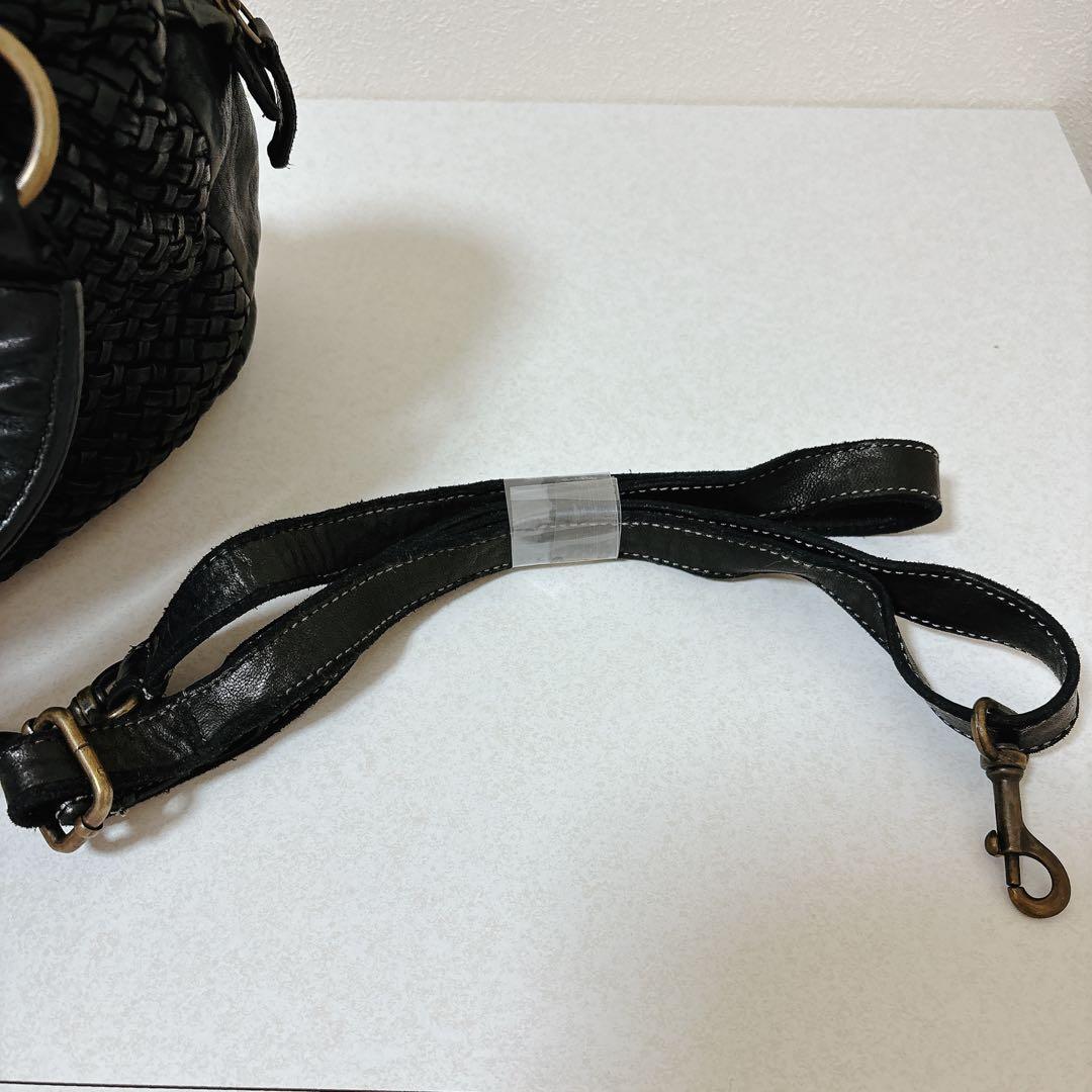 SALE❣️ バック 黒　ブルーノロッシ イタリア製 メッシュ　ボストンバッグ