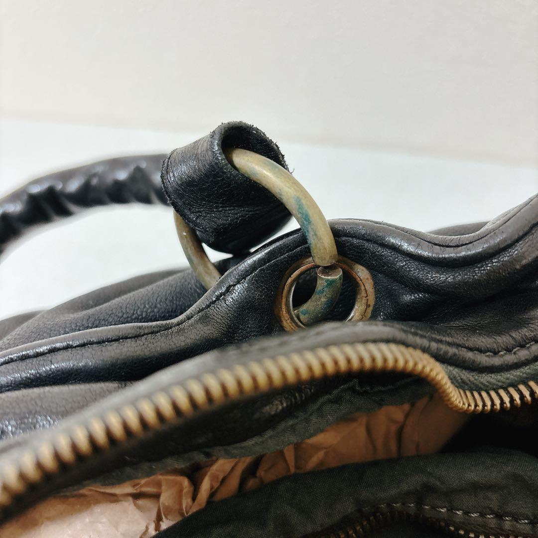 SALE❣️ バック 黒　ブルーノロッシ イタリア製 メッシュ　ボストンバッグ