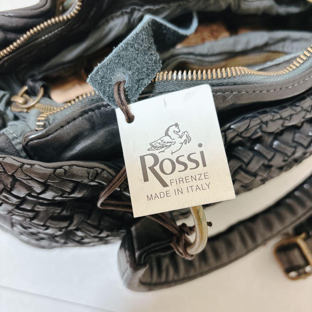 SALE❣️ バック 黒　ブルーノロッシ イタリア製 メッシュ　ボストンバッグ