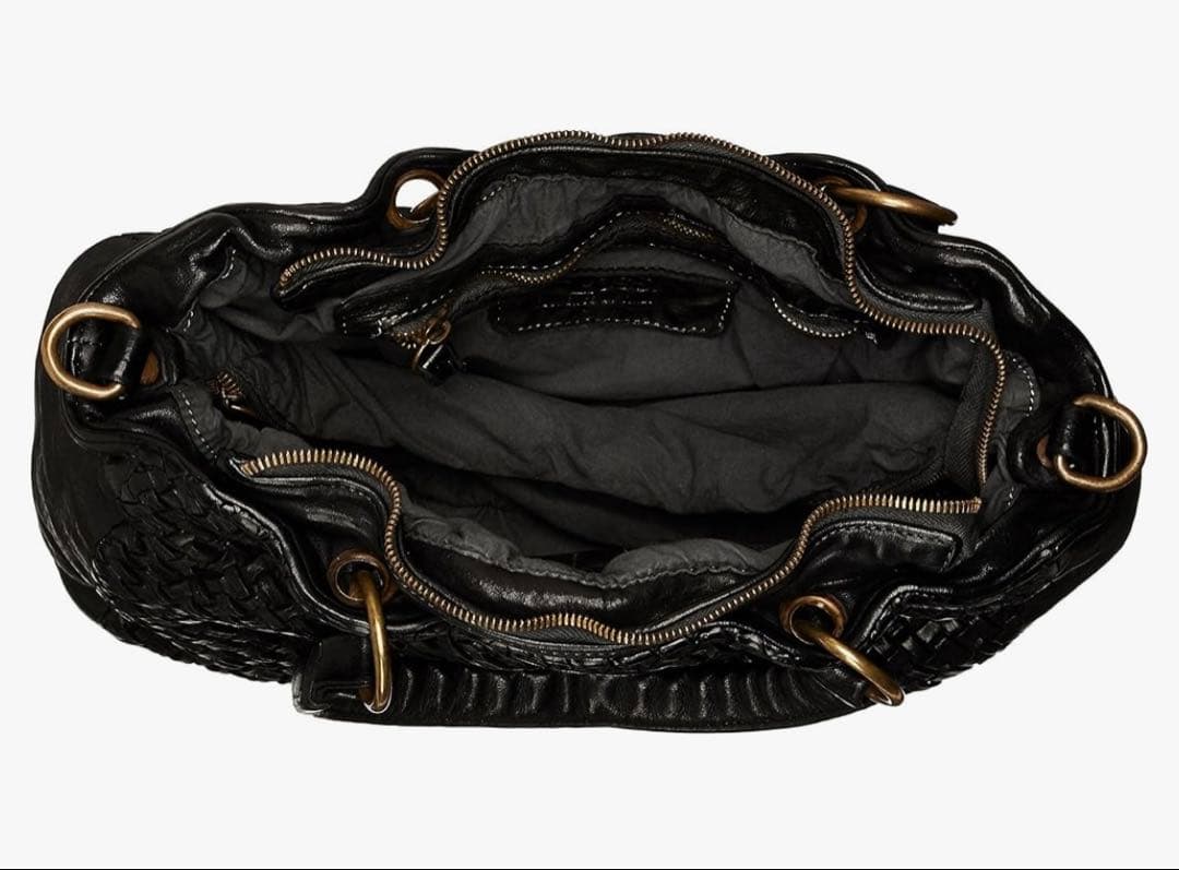 SALE❣️ バック 黒　ブルーノロッシ イタリア製 メッシュ　ボストンバッグ