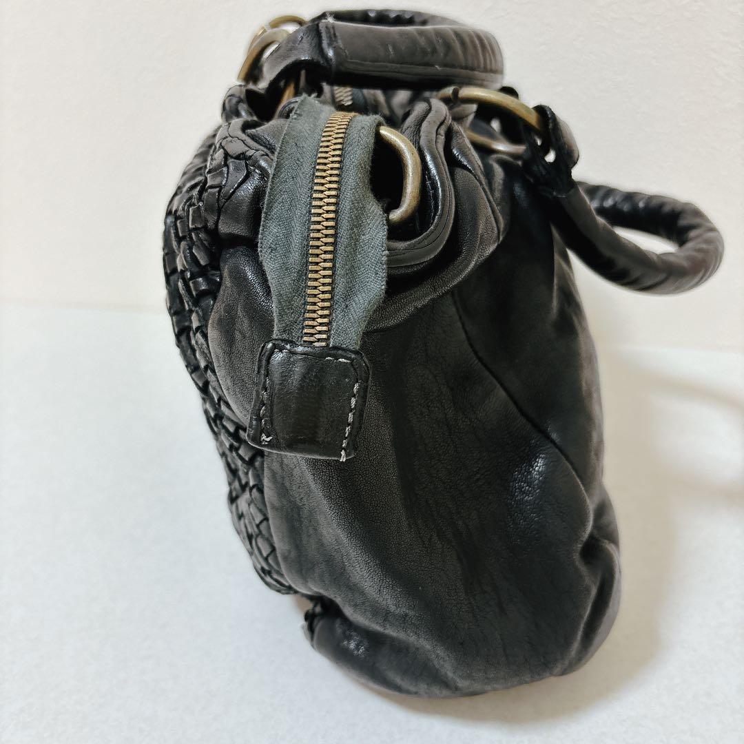 SALE❣️ バック 黒　ブルーノロッシ イタリア製 メッシュ　ボストンバッグ