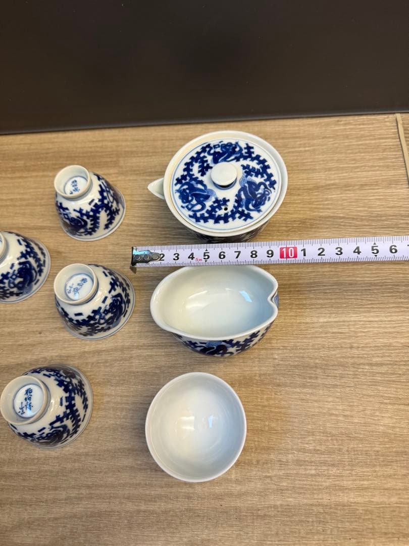 1518 染付青花 茶器セット 宝瓶1 湯冷し1 湯呑5 未使用 - メルカリ