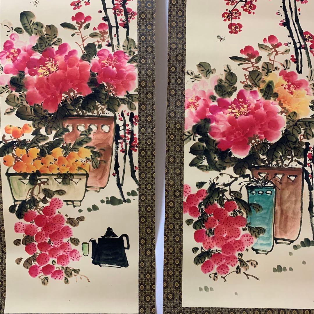 蔵出し 美術 高級品絵 巻き絵 民国時代大名家 呉昌碩 旧蔵 掛け軸4本