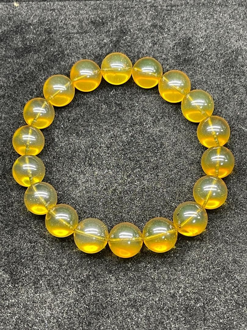 青琥珀 ブルーアンバー 天然石 ブレスレット 11ｍｍ　16.5cm