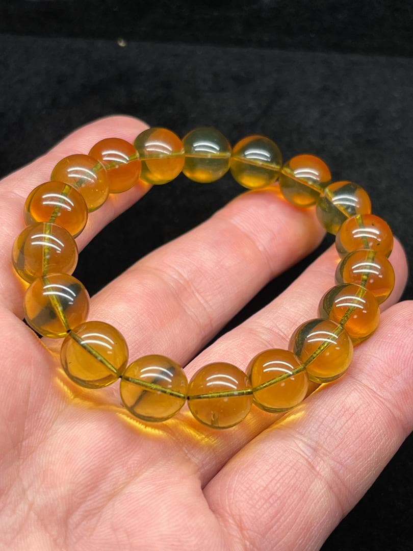 青琥珀 ブルーアンバー 天然石 ブレスレット 11ｍｍ　16.5cm