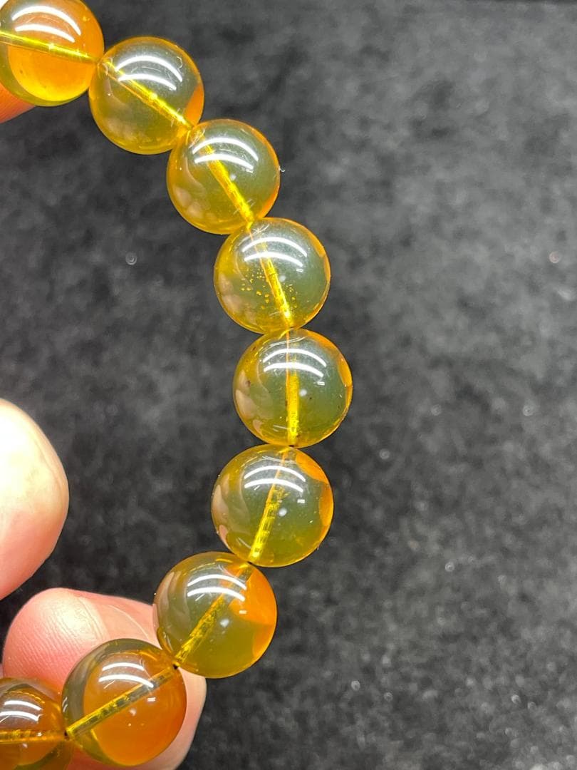 青琥珀 ブルーアンバー 天然石 ブレスレット 11ｍｍ　16.5cm