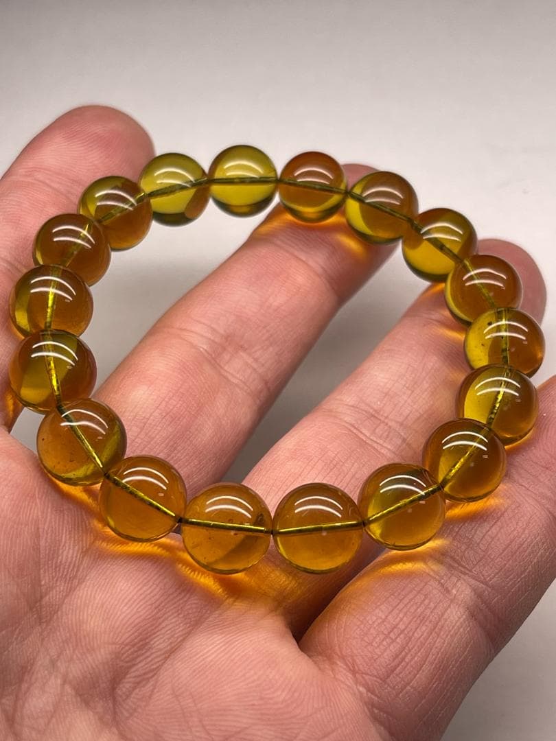 青琥珀 ブルーアンバー 天然石 ブレスレット 11ｍｍ　16.5cm