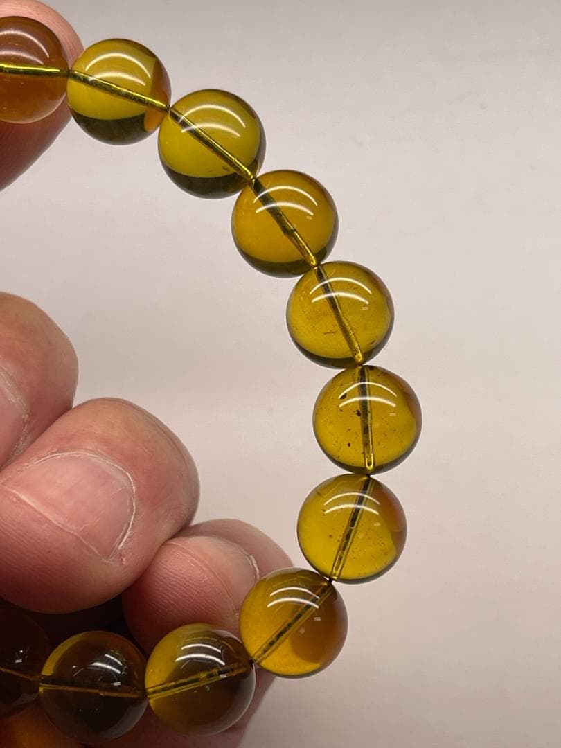 青琥珀 ブルーアンバー 天然石 ブレスレット 11ｍｍ　16.5cm