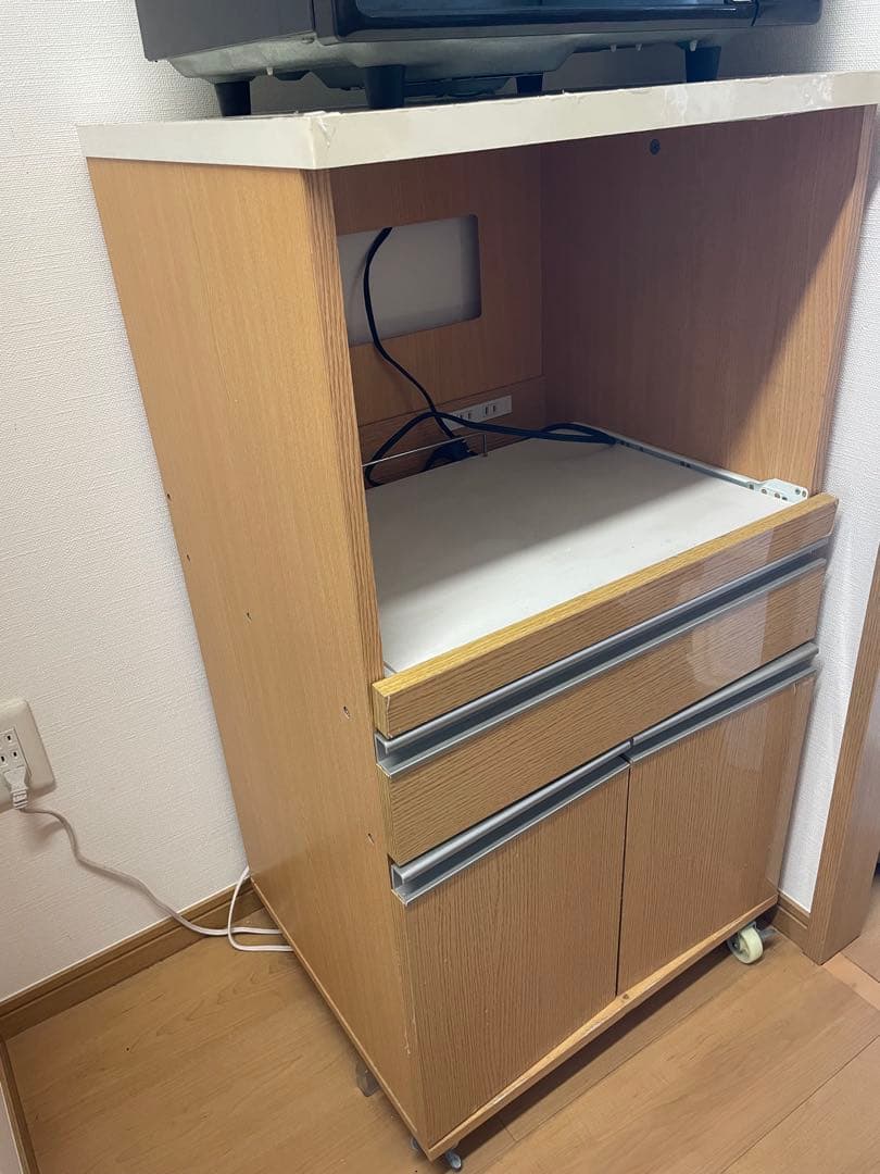 ライトブラウン✖︎ホワイト レンジ台 送料込み