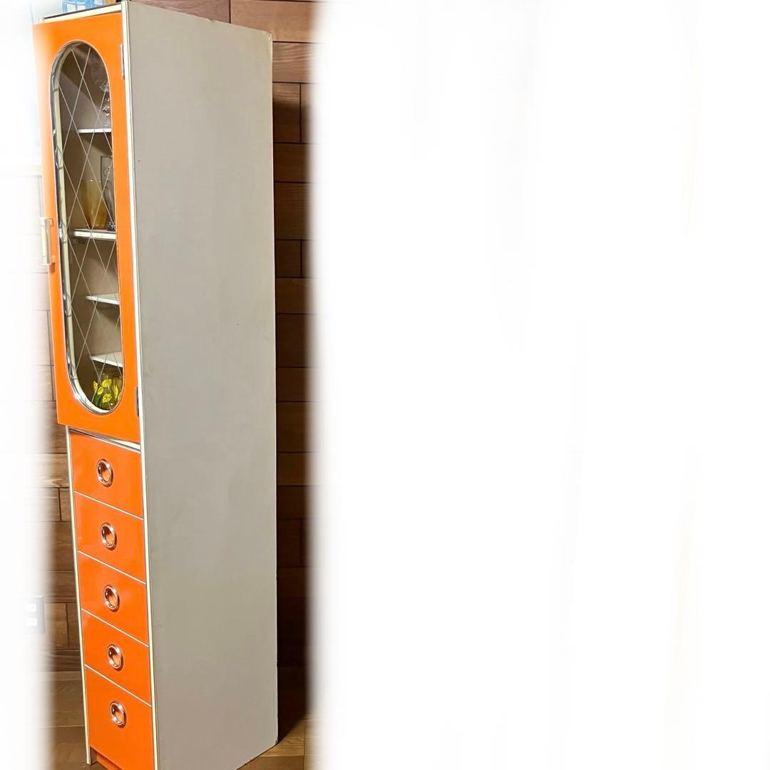 q*q様 昭和レトロ　オレンジ　レトロポップ　食器棚　飾り棚　　アンティーク　棚