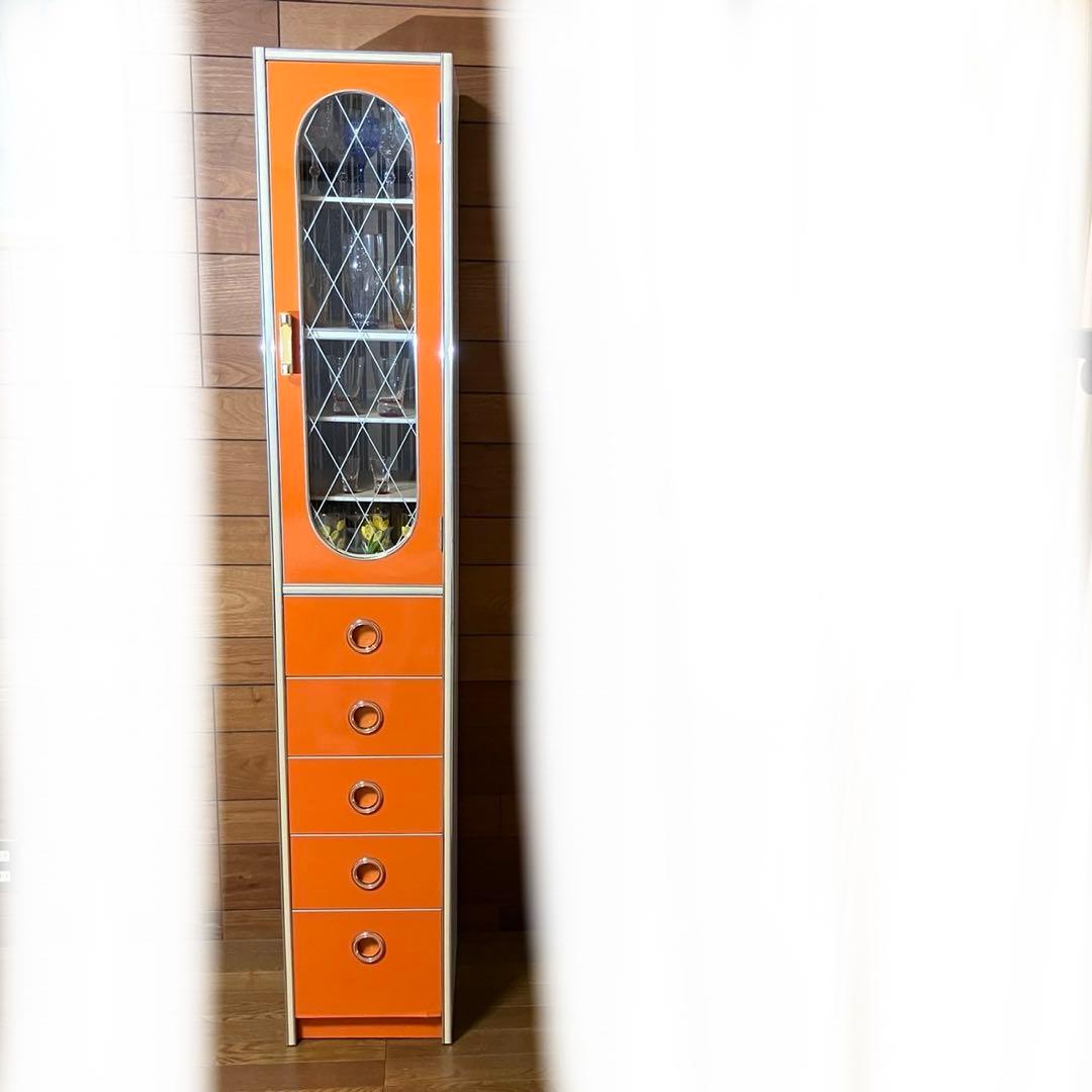 q*q様 昭和レトロ　オレンジ　レトロポップ　食器棚　飾り棚　　アンティーク　棚