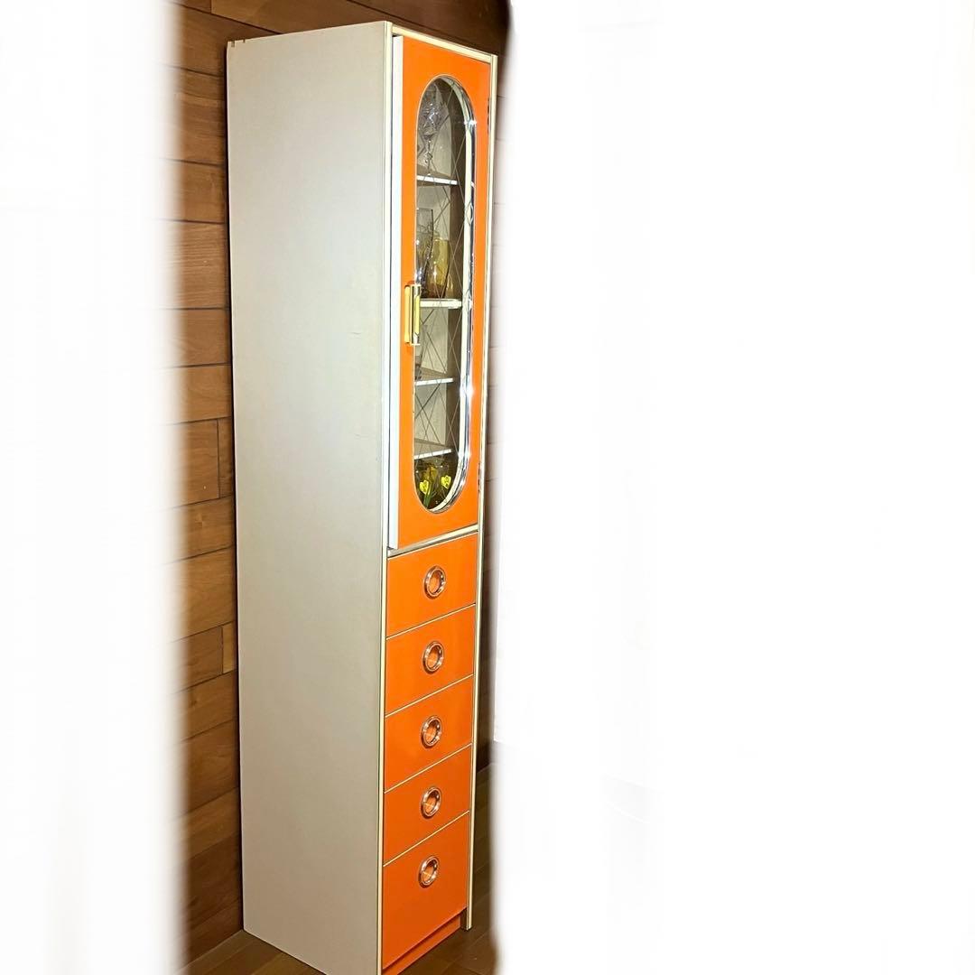 q*q様 昭和レトロ　オレンジ　レトロポップ　食器棚　飾り棚　　アンティーク　棚