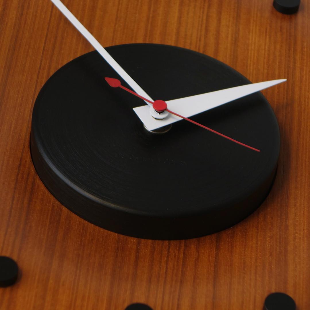 1点物 チーク材 プライウッド ミッドセンチュリーモダン かけ時計 改