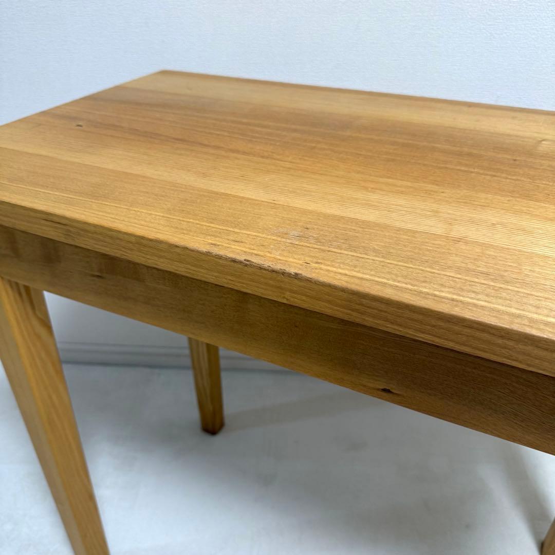 無印良品　無垢　タモ材　木製　パーソナルデスク　引き出し付き　机