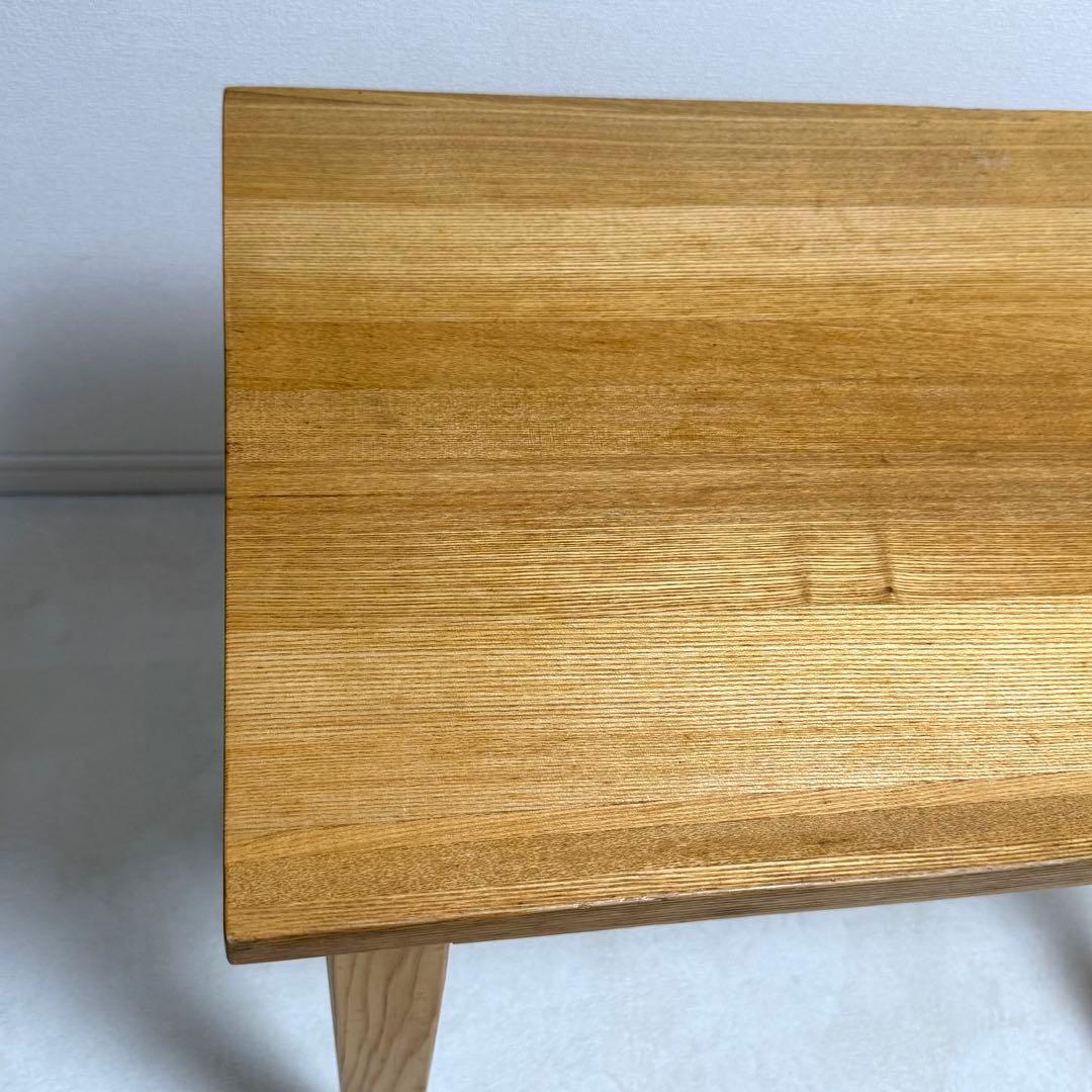 無印良品　無垢　タモ材　木製　パーソナルデスク　引き出し付き　机