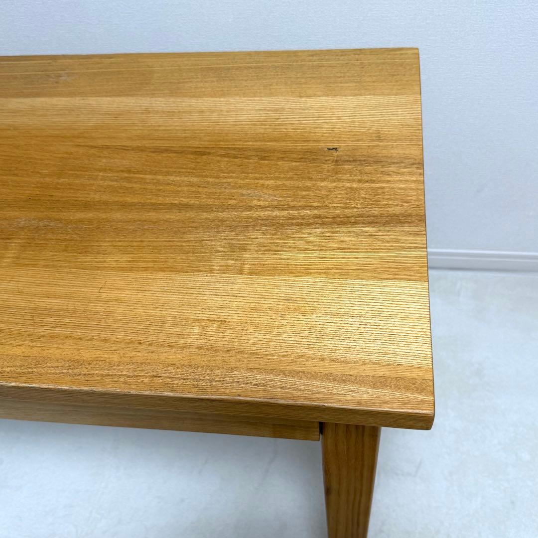 無印良品　無垢　タモ材　木製　パーソナルデスク　引き出し付き　机