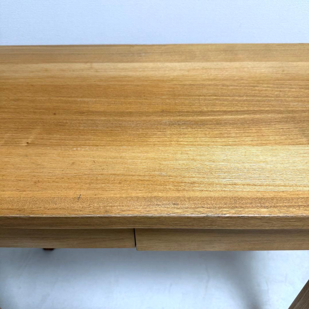 無印良品　無垢　タモ材　木製　パーソナルデスク　引き出し付き　机