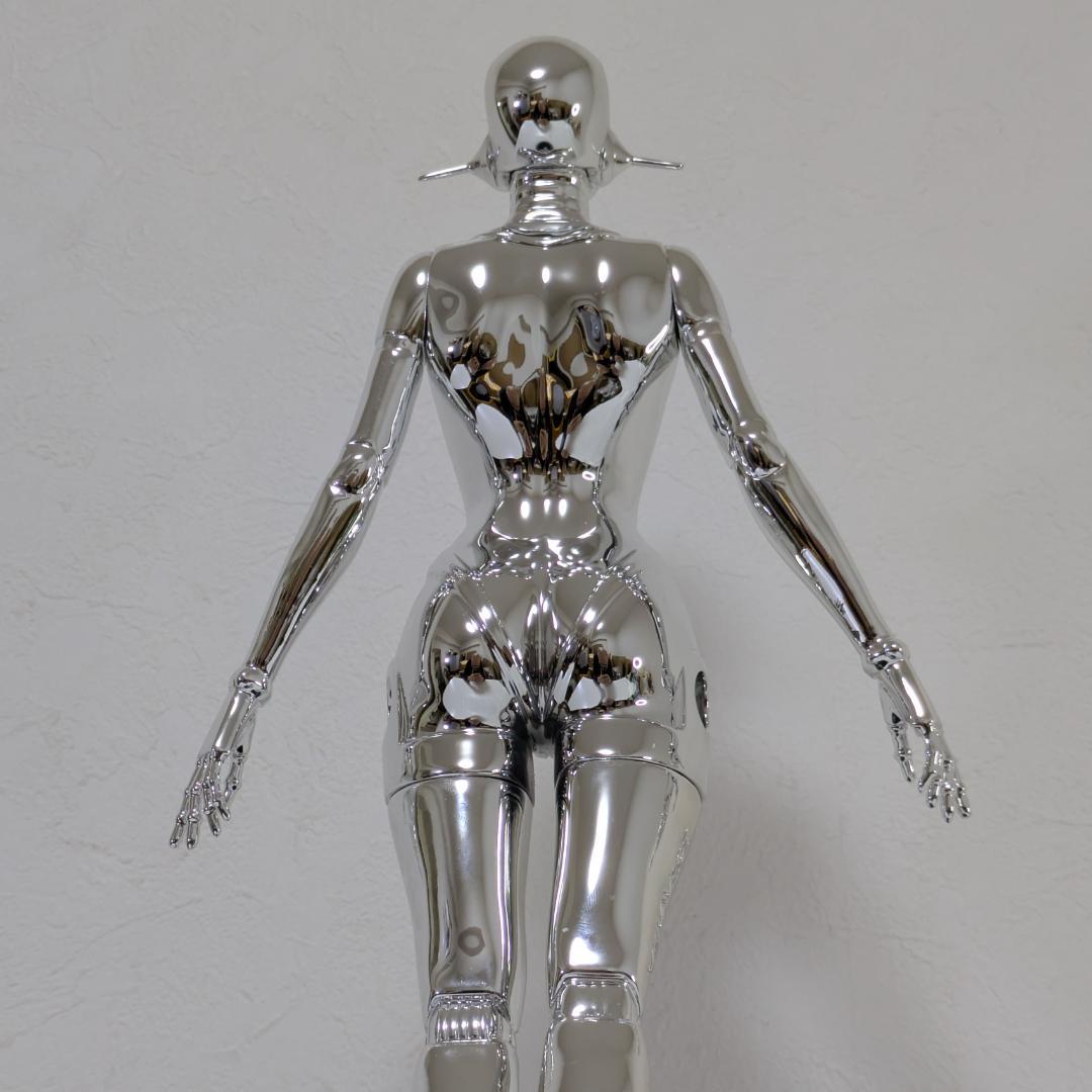 セクシーアンドロイド　インテリア　女性体ロボット　シルバー　メッキ