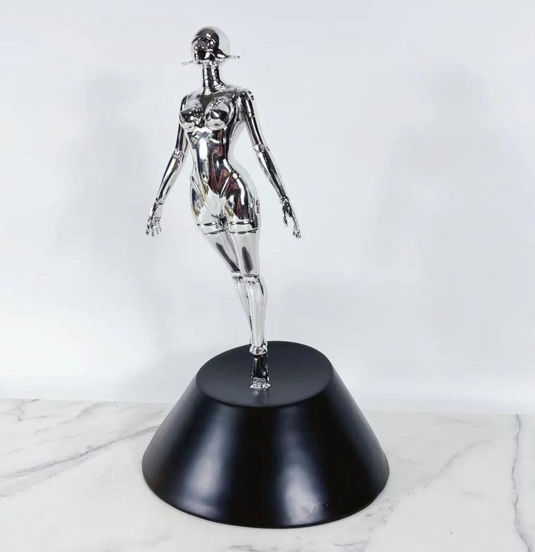 セクシーアンドロイド　インテリア　女性体ロボット　シルバー　メッキ