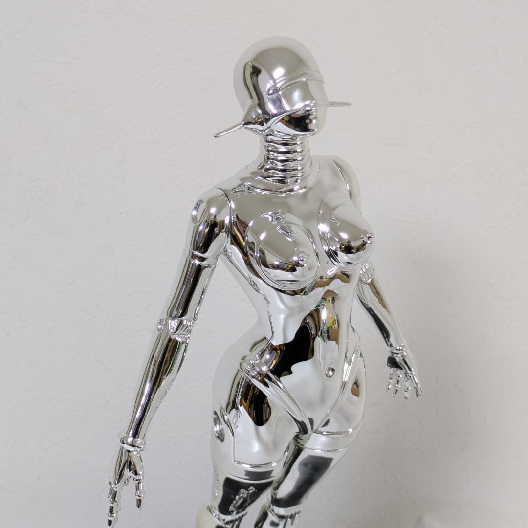 セクシーアンドロイド　インテリア　女性体ロボット　シルバー　メッキ