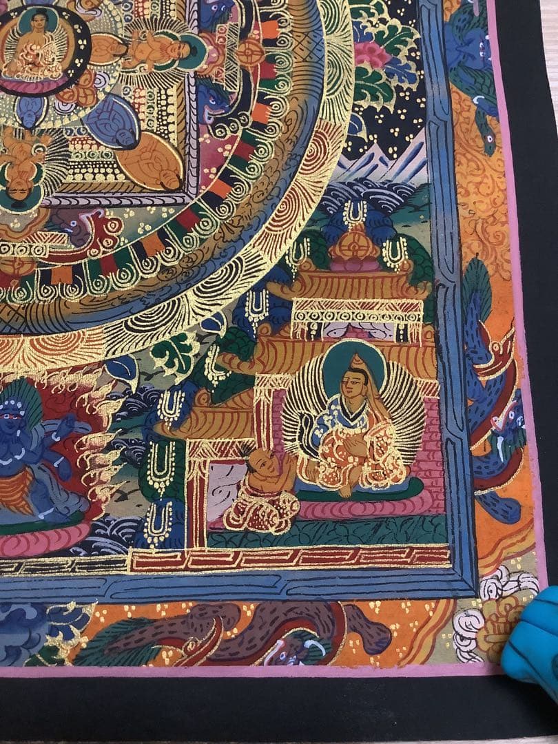 《 チベット密教　新品　1点物 》 手描き　曼荼羅　仏陀　釈迦　仏画　仏教　f2