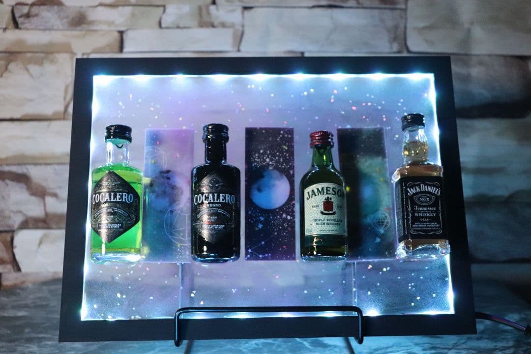 インテリア ハンドメイド レジンアート ミニチュアボトルディスプレイ 酒 bar