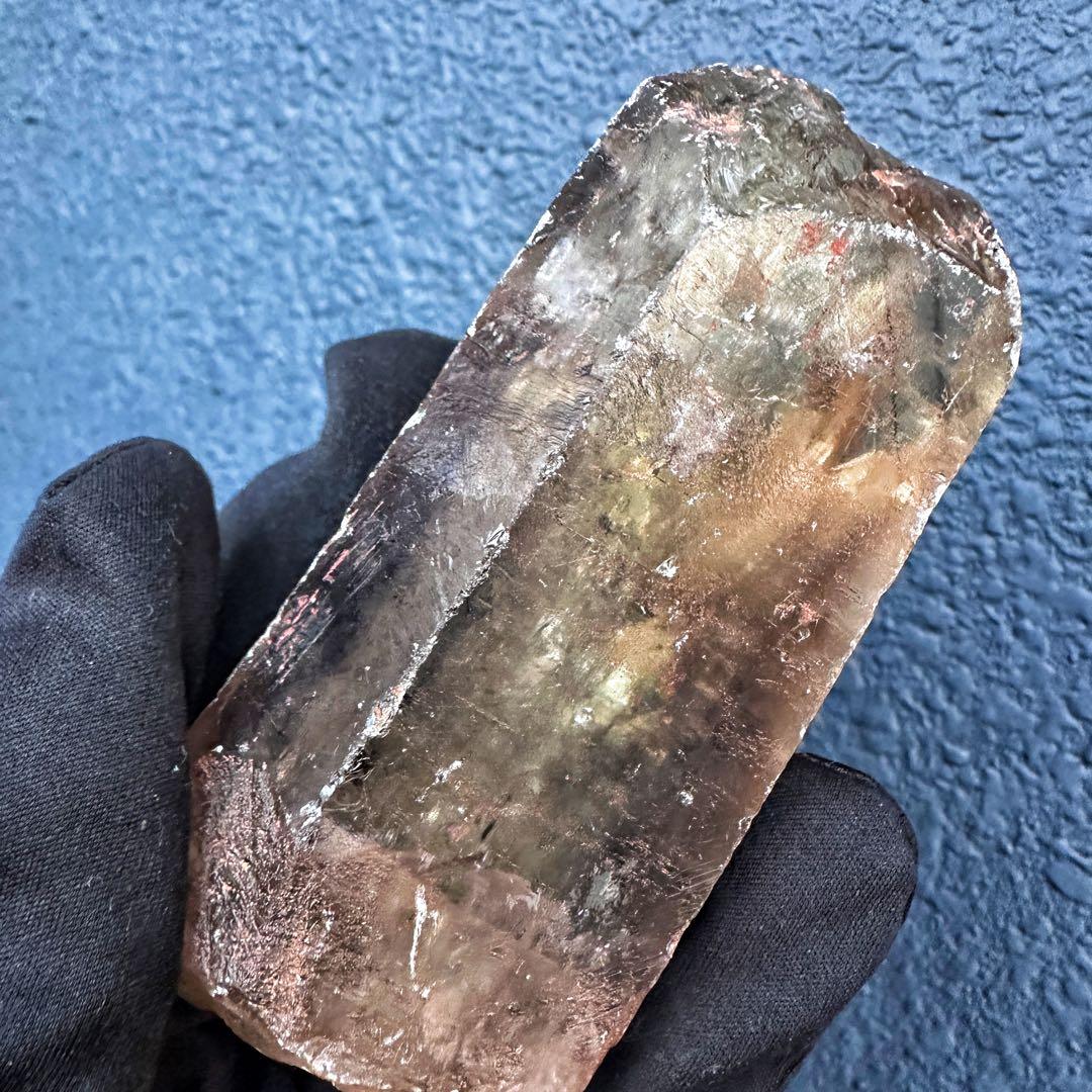 高透明度❗️浄化❗️レインボー☆魔除スモーキーシトリン水晶クラスター天然石A1494