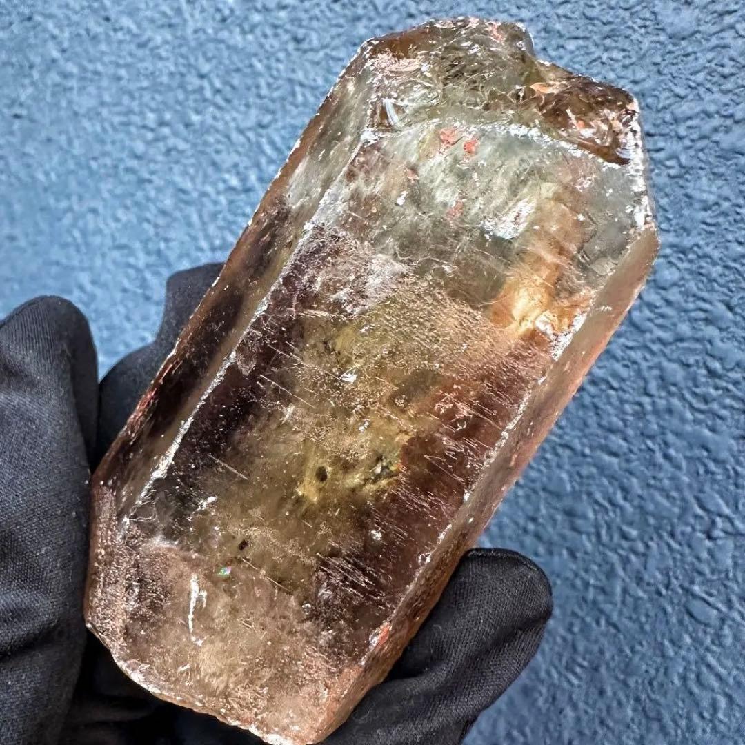 高透明度❗️浄化❗️レインボー☆魔除スモーキーシトリン水晶クラスター天然石A1494