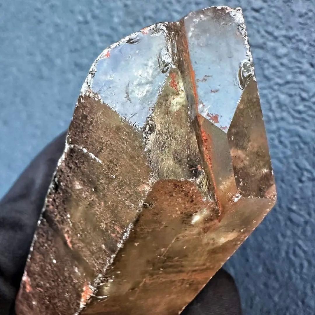 高透明度❗️浄化❗️レインボー☆魔除スモーキーシトリン水晶クラスター天然石A1494