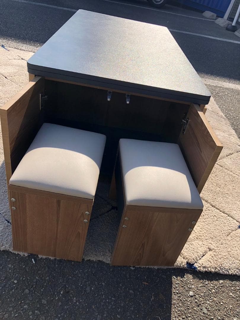 【コンテナ保管】 リフトアップテーブル 昇降式コーヒーテーブル