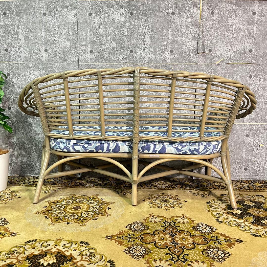 ꧁カサブランカ꧂ CASABLANCA 2人掛けソファ 2Pソファ ラタン 籐