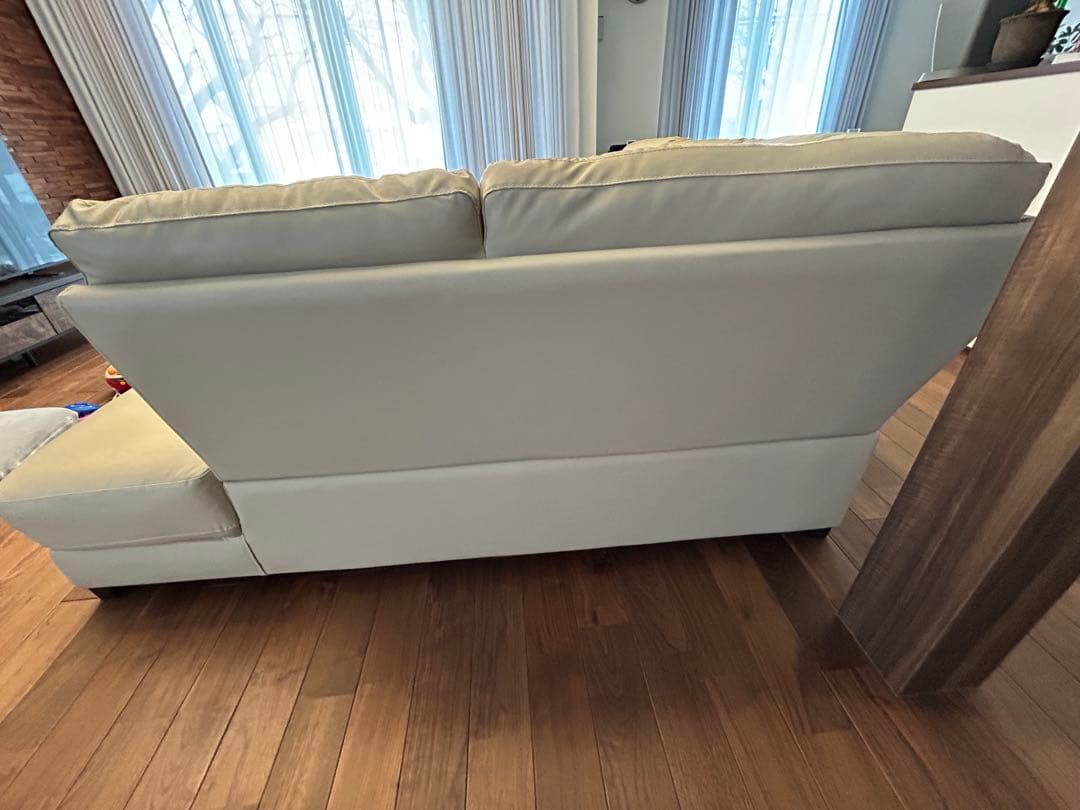 メルパン　アイボリー 本革カウチソファ　革のお手入れキット（新品）付