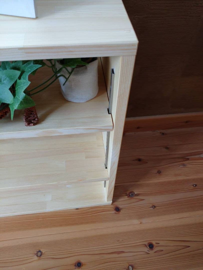 【送料無料】天然木　赤松集成材　棚板可動式　シェルフ　飾り棚　絵本棚　本棚