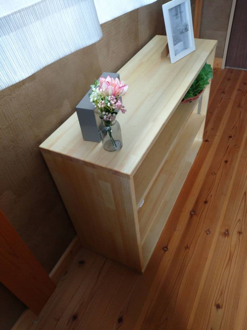 【送料無料】天然木　赤松集成材　棚板可動式　シェルフ　飾り棚　絵本棚　本棚