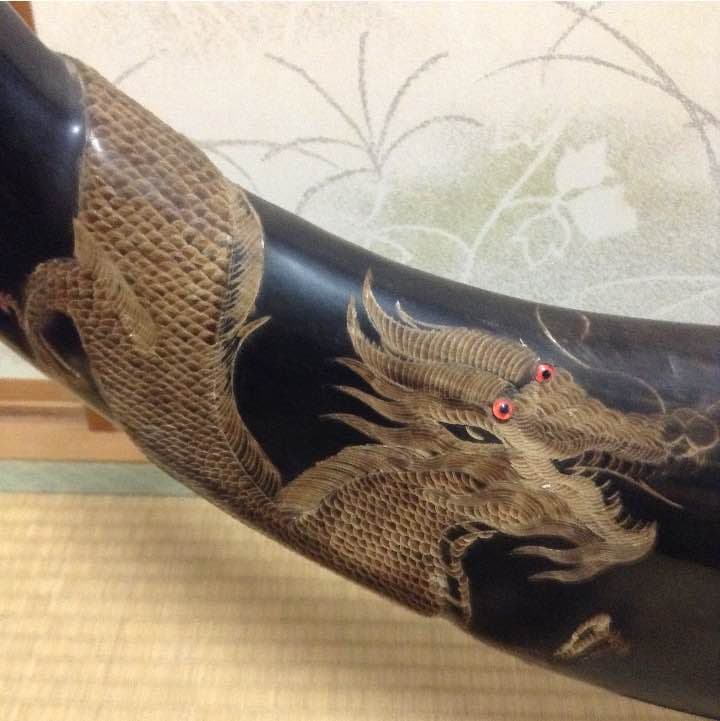 水牛の角 龍彫刻 置物 - メルカリ