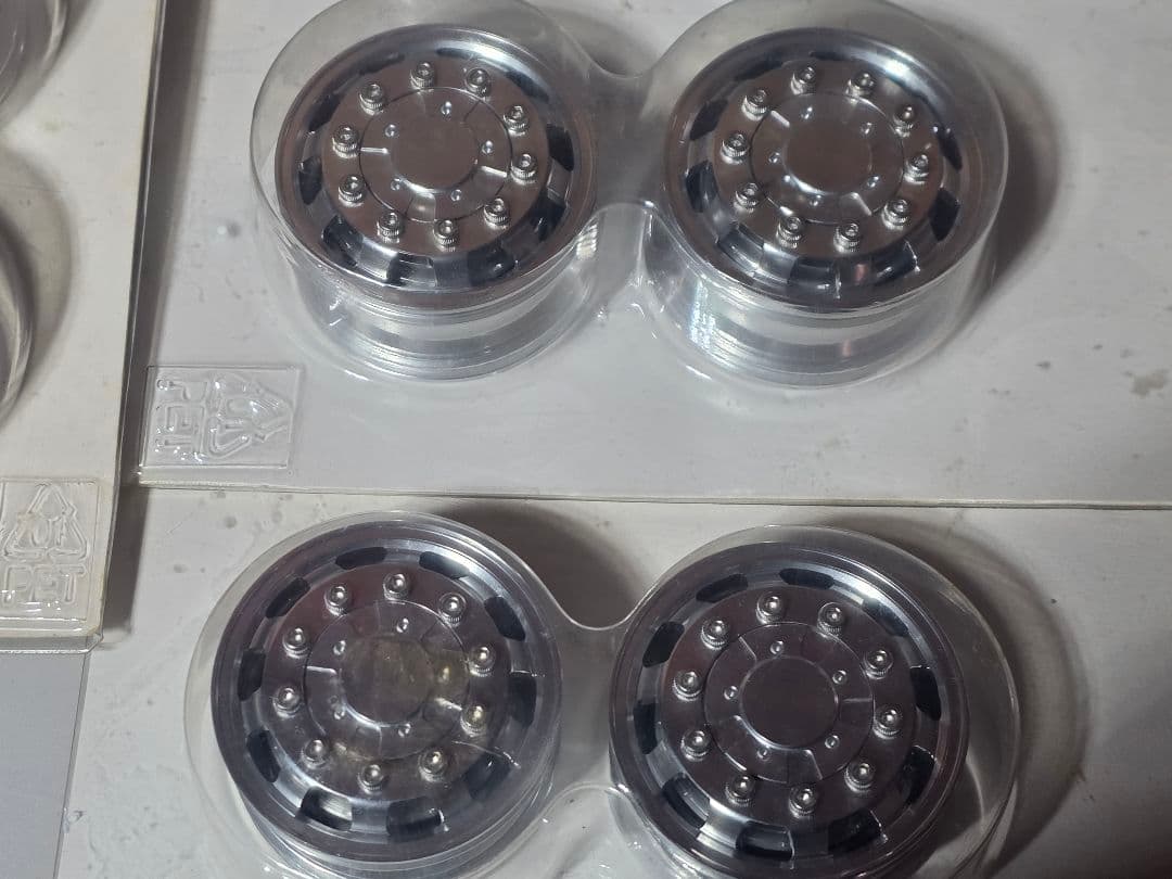 1/14トラックトレーラーラジコン用アルミホイル5セット現状中古品